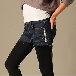 Free People Studded Cut Off Jean Shorts